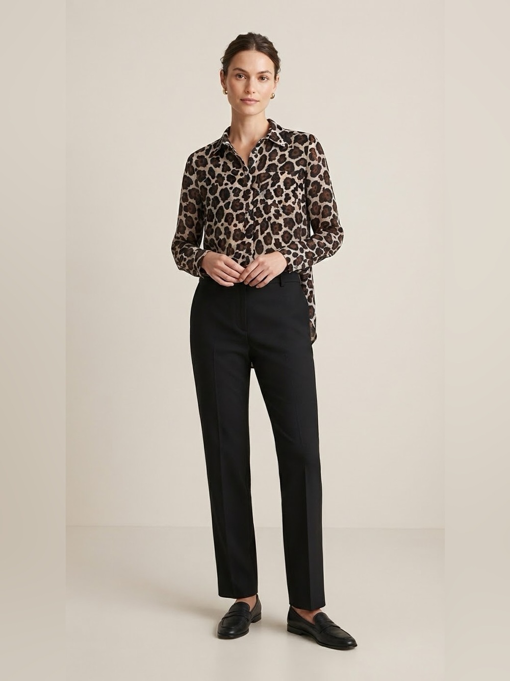 Michael Kors Leopard Button-Down Shirt